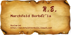 Marchfeld Borbála névjegykártya